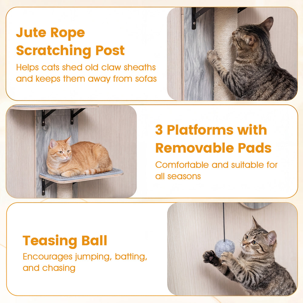 Door Hanging Cat Climber 4-level Height Adjustable with Plush Bed Cat Tree - view 8