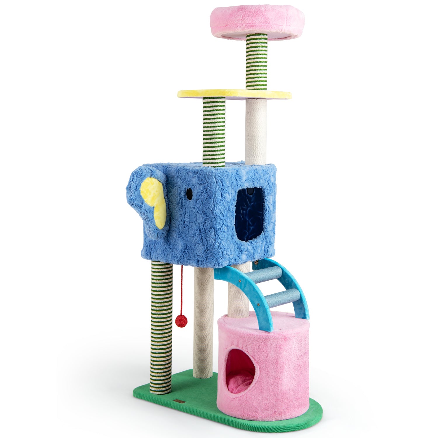 Elephant Themed Cat Tree for Adult Cats Multi-level Kitty Tower with 2 Condos - view 7