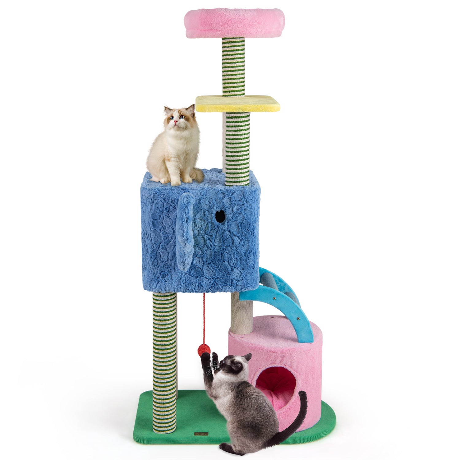 Elephant Themed Cat Tree for Adult Cats Multi-level Kitty Tower with 2 Condos - view 8