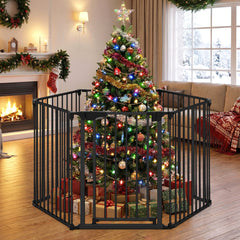 Extra Wide Baby Gate Fits 34.5-154" Openings 6-Panel Adjustable Pet Safety Fence - view 3