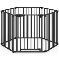 Extra Wide Baby Gate Fits 34.5-154" Openings 6-Panel Adjustable Pet Safety Fence