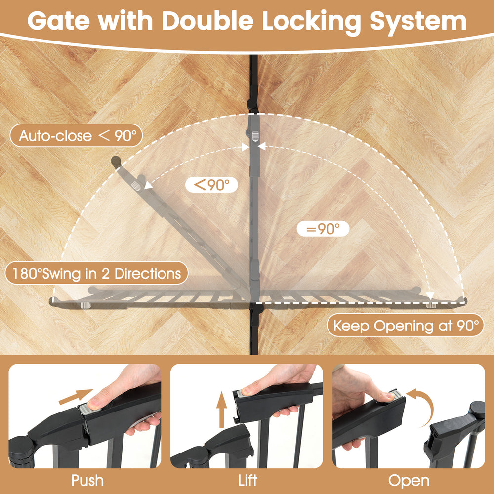 Extra Wide Baby Gate Fits 34.5-154" Openings 6-Panel Adjustable Pet Safety Fence - view 7