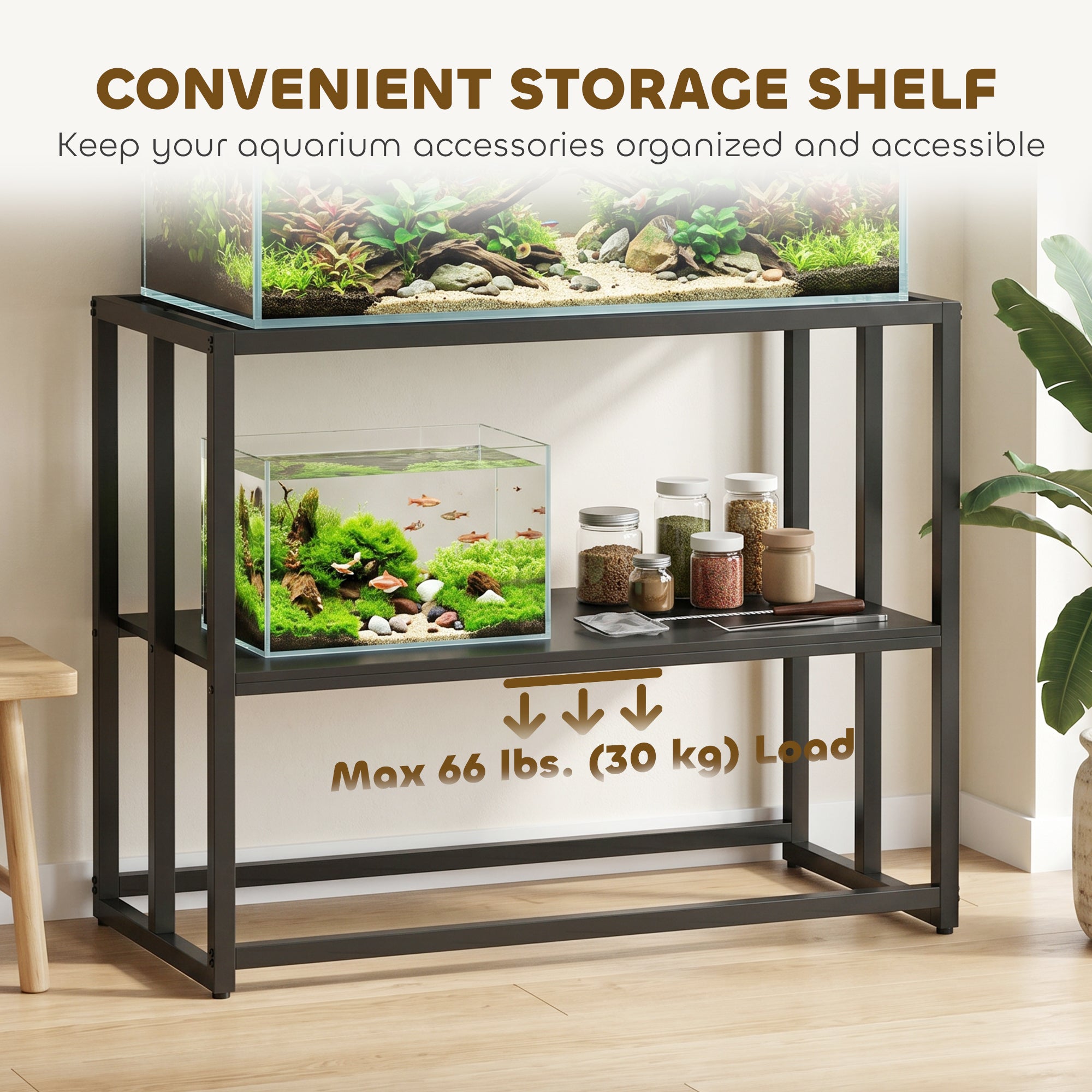 40 Gallon Fish Tank Stand, Heavy Duty Aquarium Stand with Storage Shelf - view 4
