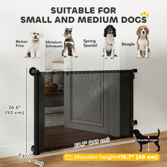 Retractable Dog Gate, 36.6" Tall, Extends to 55" Wide, Mesh Pet Gate - view 2