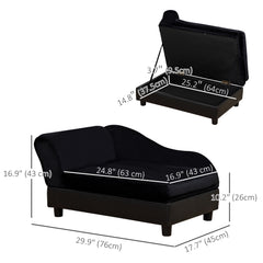 Pet Sofa Dog Couch Chaise Lounge Pet Bed with Storage Function Small Sized Dog - view 2