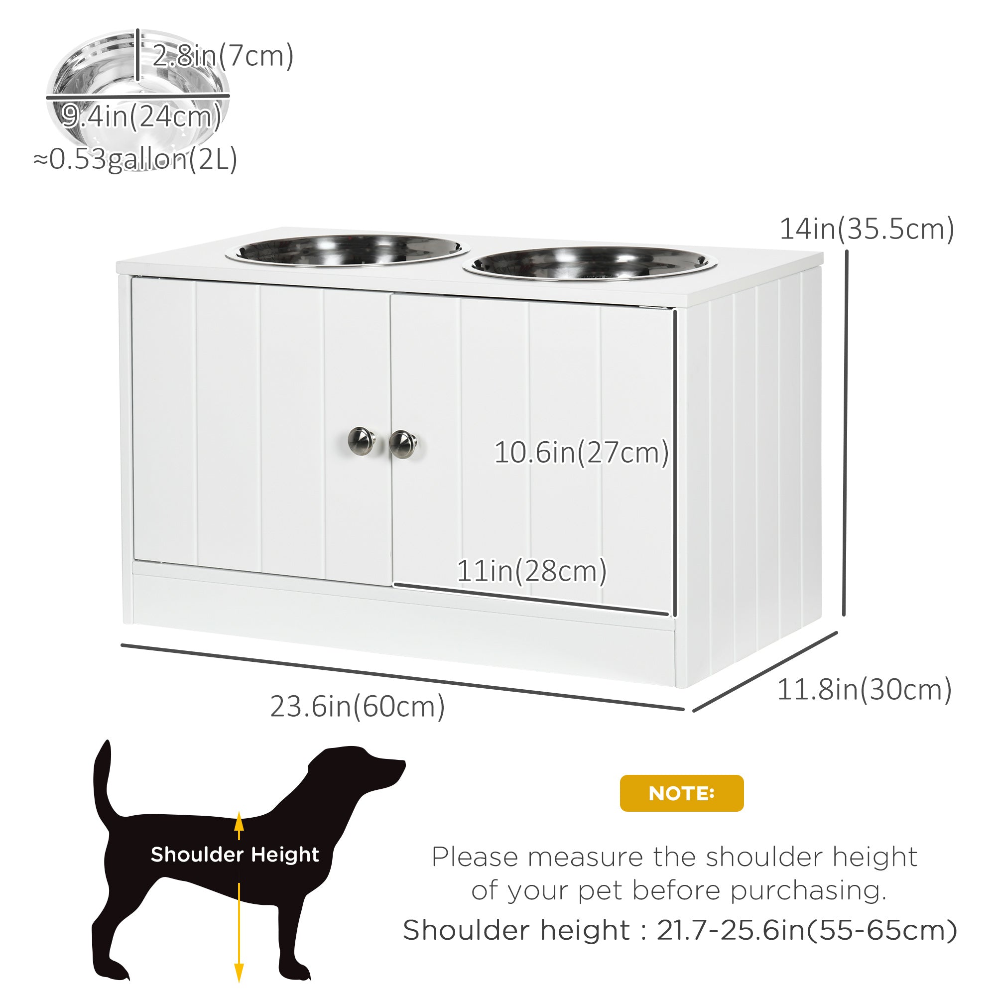 Elevated Dog Bowls for Large Dogs Pet Feeding Station with Stand, Storage, 2 - view 2
