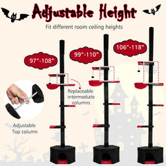 Floor to Ceiling Gothic Cat Tree 97-118 Inches Adjustable 5-Tier with Condo - view 4