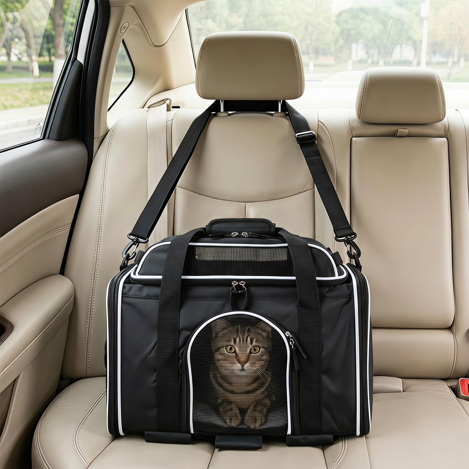 Foldable Pet Carrier with Wheels Airline Approved Rolling Cat and Dog Carrier - view 3