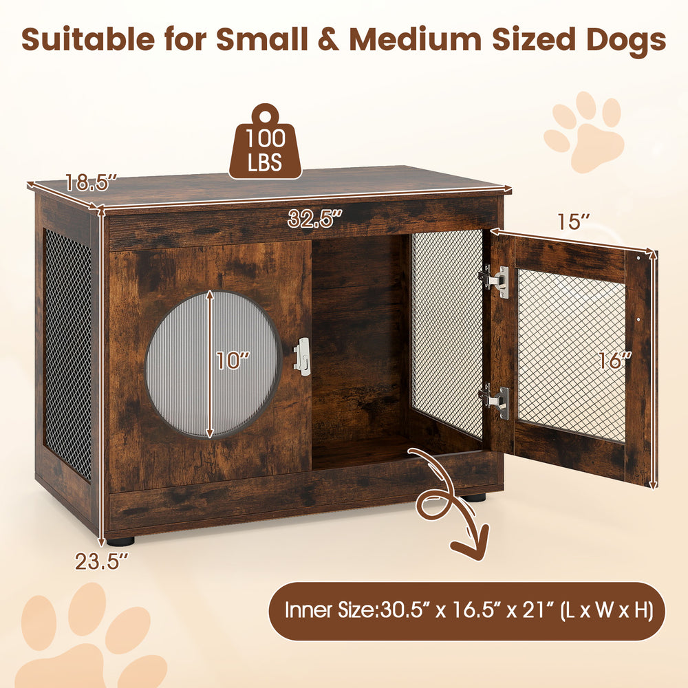 Furniture Style Dog Crate for Small and Medium Dogs with Translucent Window - view 5