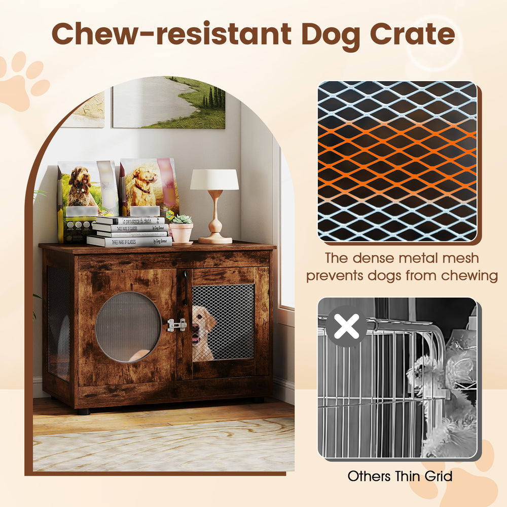 Furniture Style Dog Crate for Small and Medium Dogs with Translucent Window - view 6