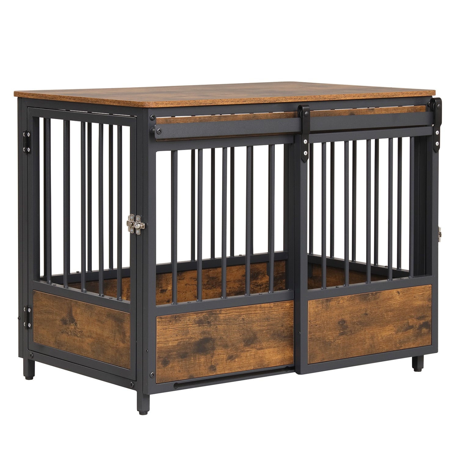 Furniture Style Dog Crate with 2 Doors and Safety Latch and Dog Mat Dog Kennel