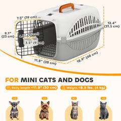 Airline Approved Pet Carrier for Mini Dogs and Cats with Steel Wire Door, Water - view 2