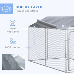 Dog Kennel Outdoor, Heavy Duty Playpen with Secure Lock, Cover, for Backyard - view 4