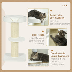 Cat Tree Kitty Tower with Sisal Mat Scratching Post, Cat Bed, Cushion, Perch - view 4