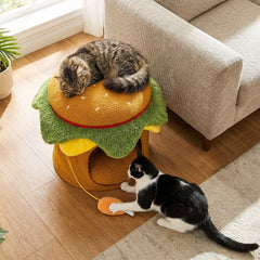 Hamburger Cat Nest with Chicken Drumstick Toy and Removable Cushion for Indoor - view 3
