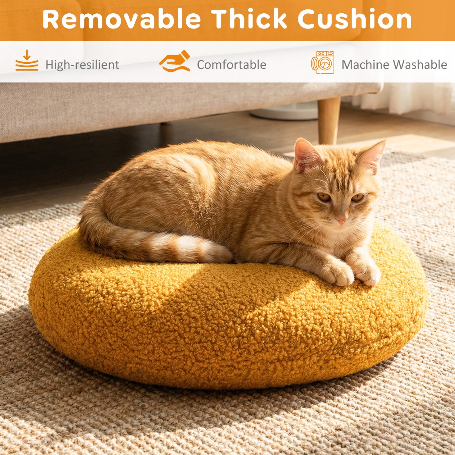 Hamburger Cat Nest with Chicken Drumstick Toy and Removable Cushion for Indoor - view 8