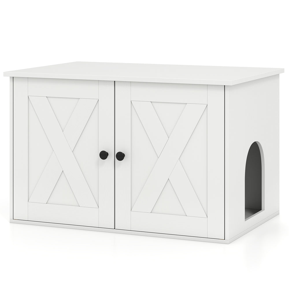 Hidden Cat Litter Box Enclosure Furniture with Divider Cat House - view 4