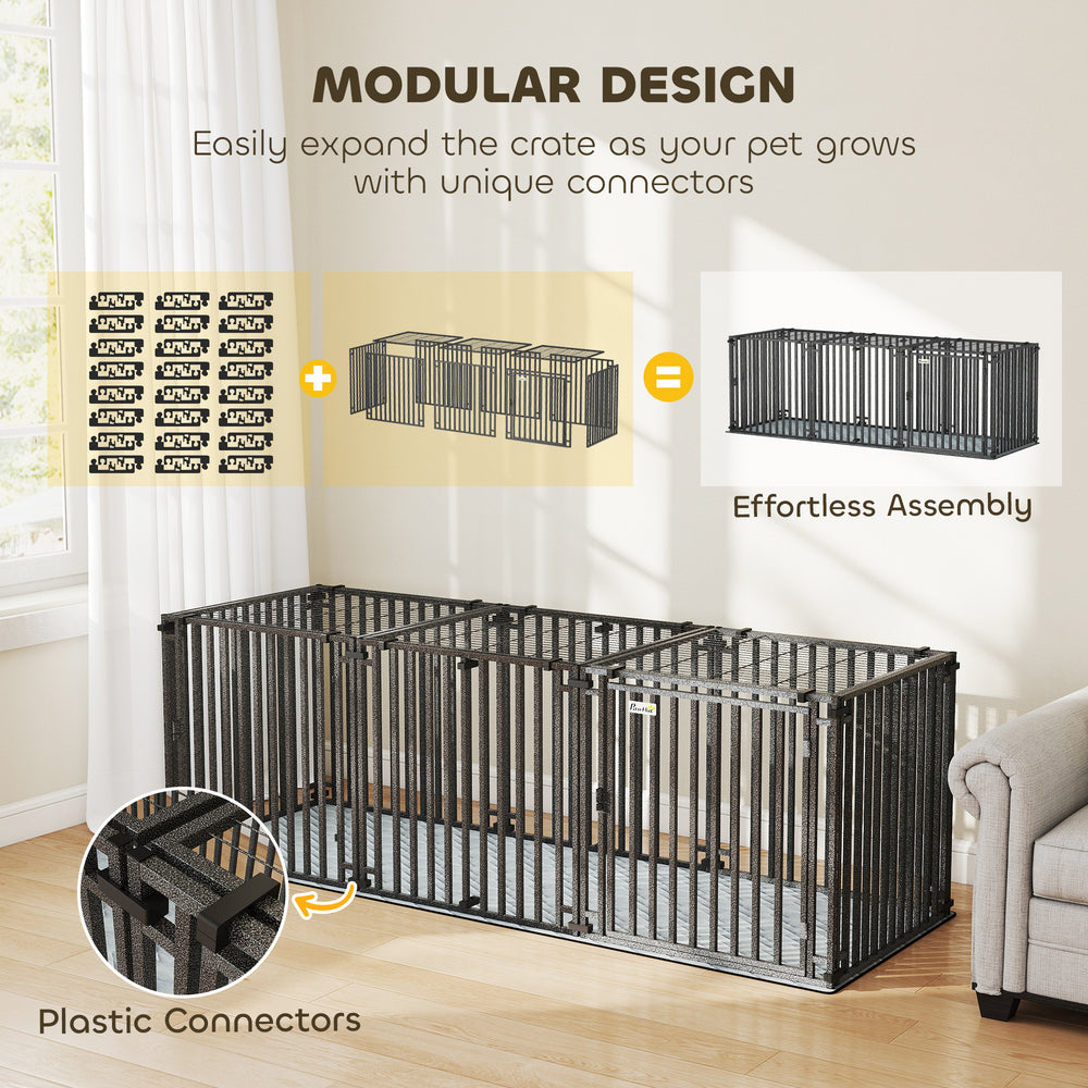 83 Inch Heavy Duty Dog Crate, Extra Large Metal Dog Cage Kennel with Mat - view 5