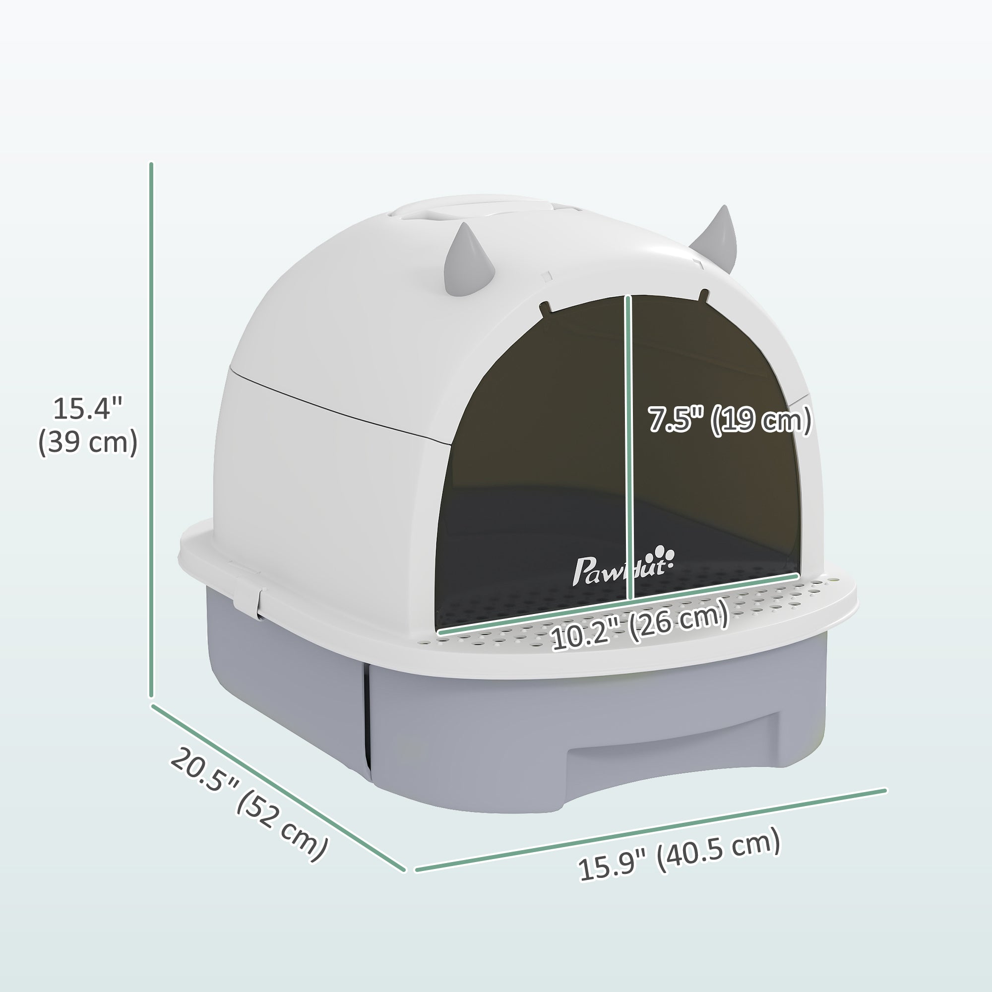 Cat Litter Box with Lid, Front Door Flap, Scoop, Handle, Easy Clean, for Small - view 2
