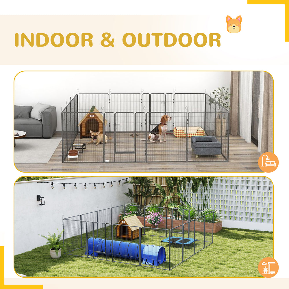 16 Panel 39" Height Heavy Duty Dog Playpen for Small Medium Large Dogs - view 6