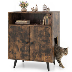 Industrial Cat Litter Box Enclosure with Entry and Open Compartment Cat House