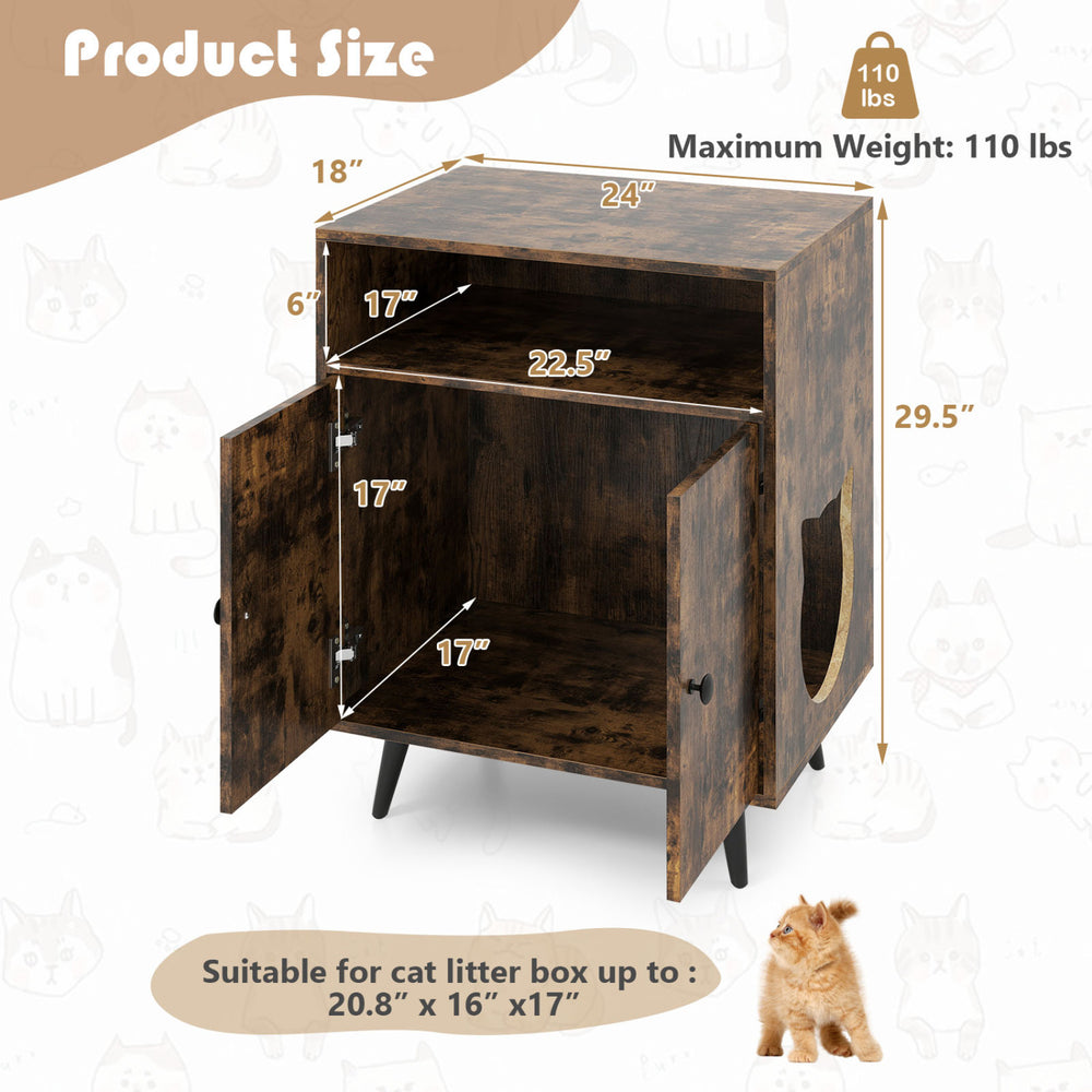 Industrial Cat Litter Box Enclosure with Entry and Open Compartment Cat House - view 5