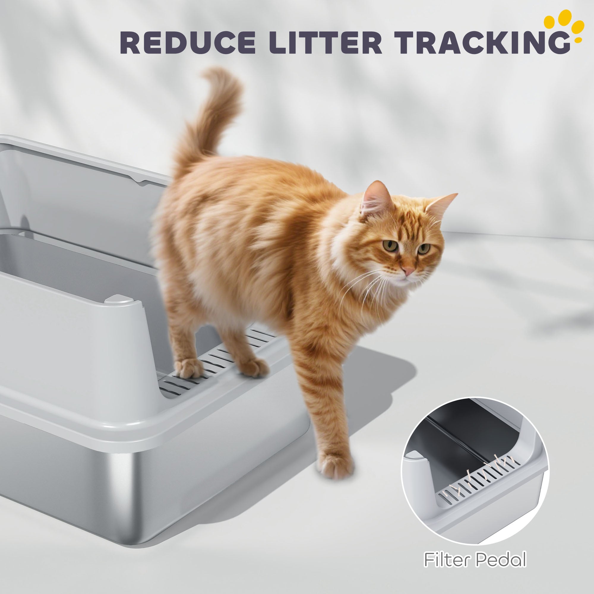 XL Stainless Steel Cat Litter Box for Big and Multiple Cats with High Wall - view 5