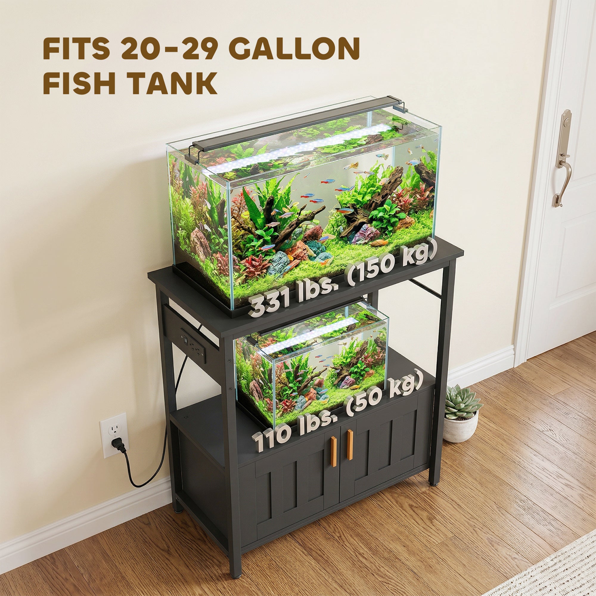 20-29 Gallon Fish Tank Stand Aquarium Stand 330 LBS Capacity for Home, Office - view 5