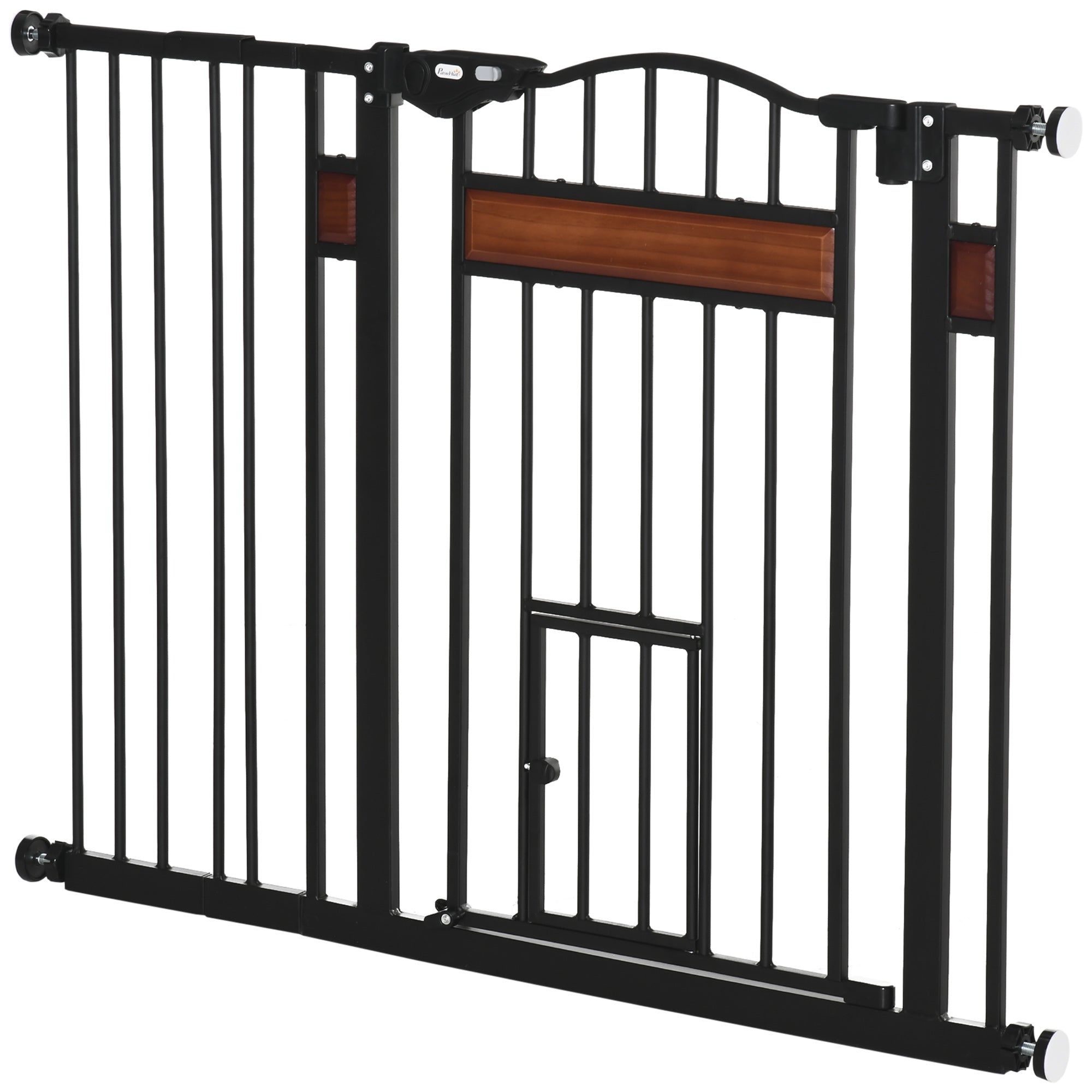 29.1''-41.3'' Extra Wide Dog Gate with Cat Door, Stair Pressure Fit, Auto