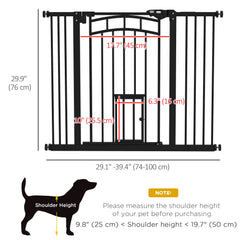 Auto-Close Pet Gate, Stair Gate with Cat Door, Double Locking for Doorways - view 2