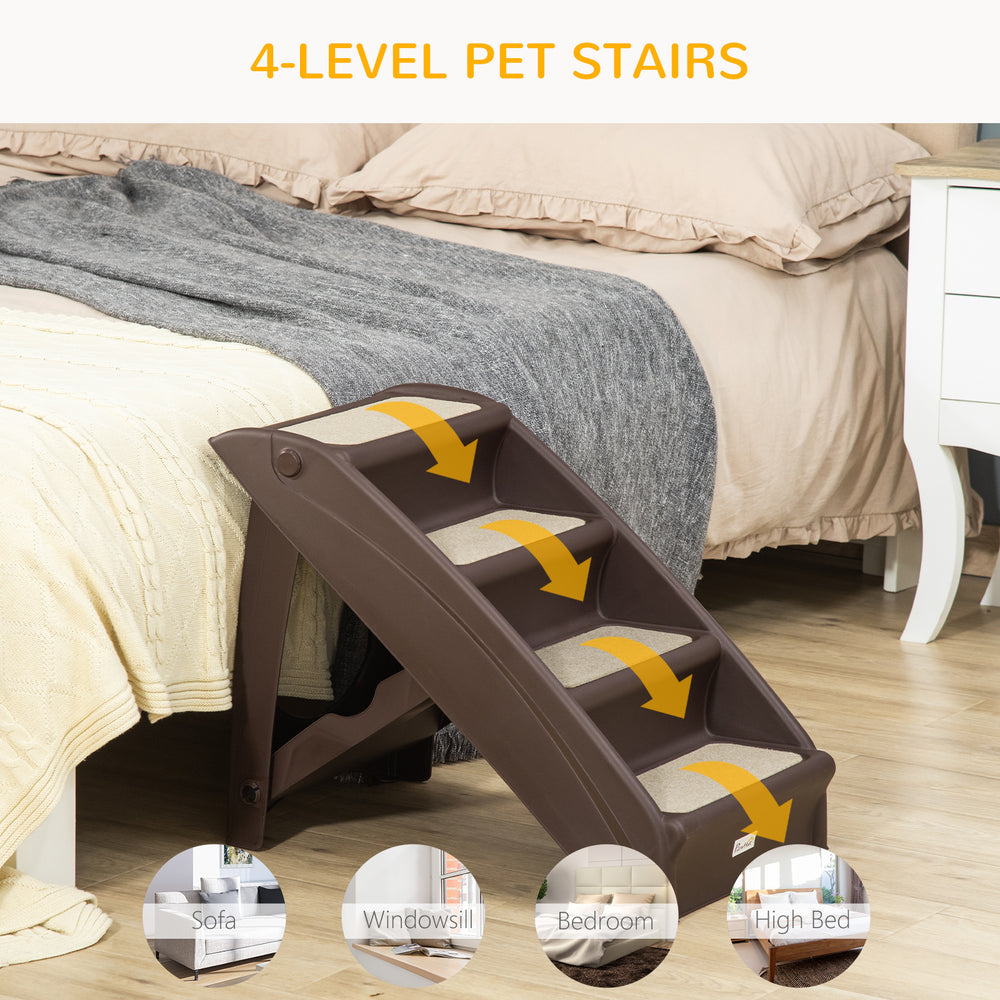 4-Level Portable Pet Stairs, Foldable Dog Ramp, Lightweight Cat Steps - view 6