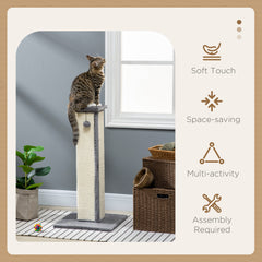 32" Tall Cat Scratching Post for Indoor Cats and Kittens, Sisal Cat Scratcher - view 3