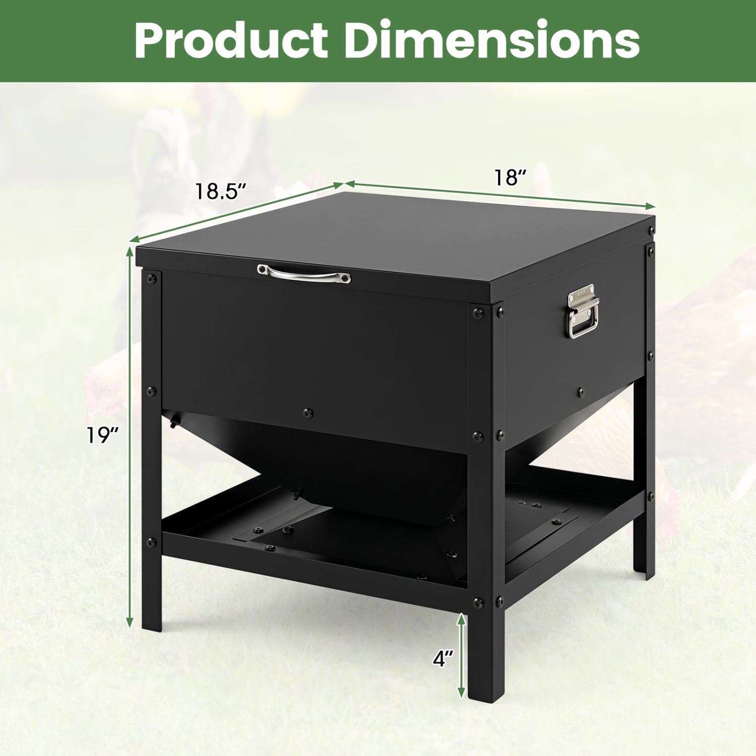 Large Capacity Chicken Feeding Box with Openable Lid Chicken Coop - view 5
