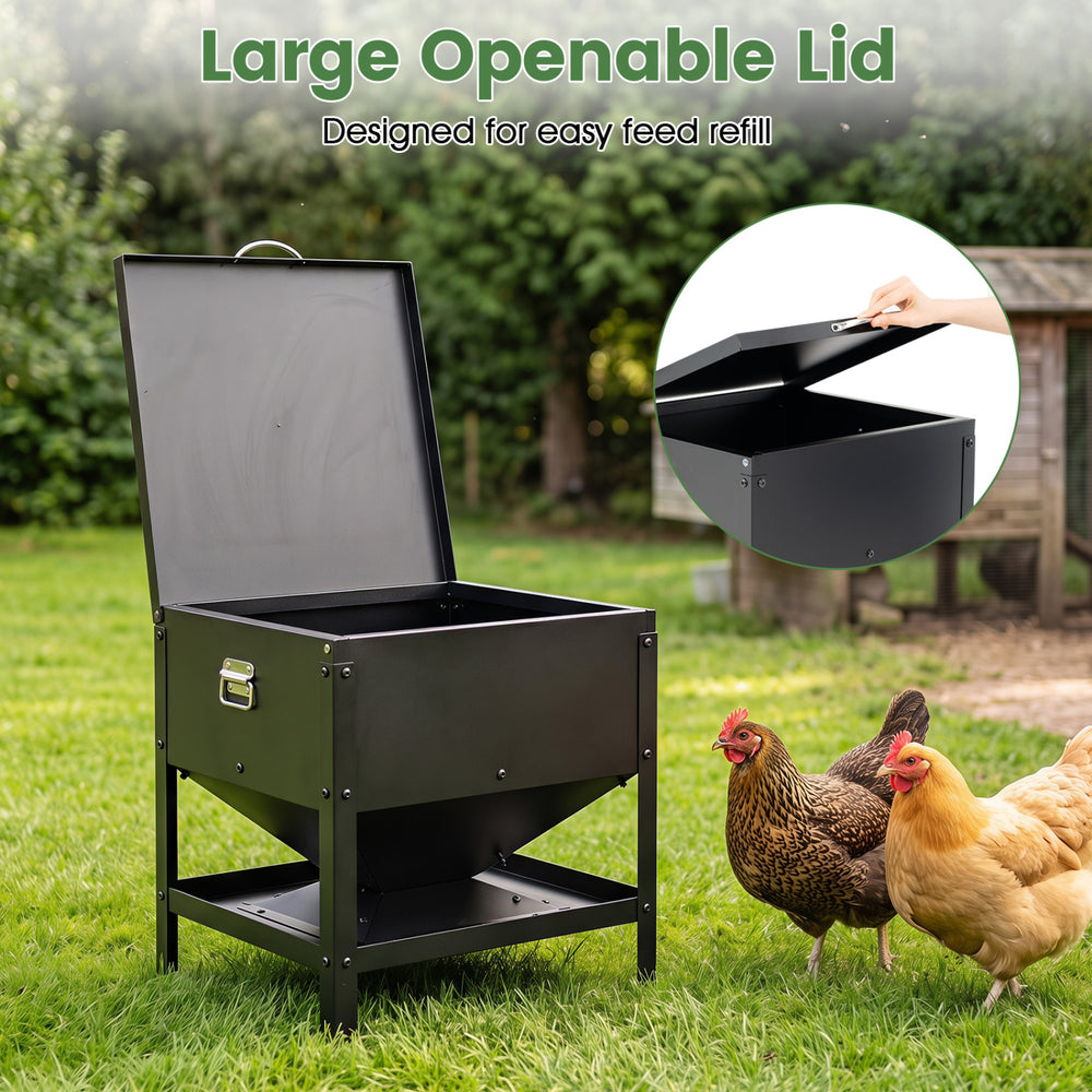 Large Capacity Chicken Feeding Box with Openable Lid Chicken Coop - view 8