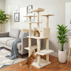 Large Cat Tree for Indoor Cats 63" Tall Cat Tower - view 3