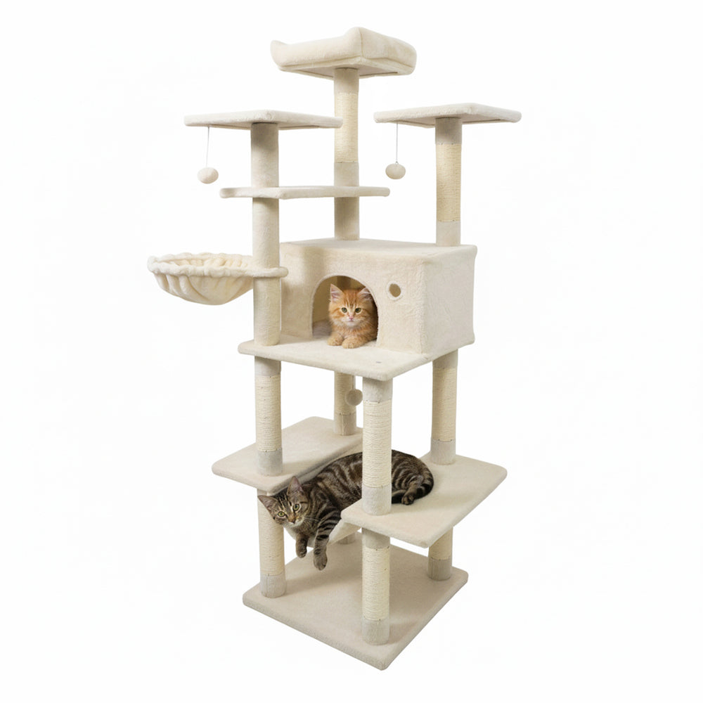 Large Cat Tree for Indoor Cats 63" Tall Cat Tower - view 4