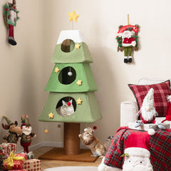 Large Christmas Cat Tree for Indoor Cats 64" Cute Cat Tower with 3 Condos - view 3