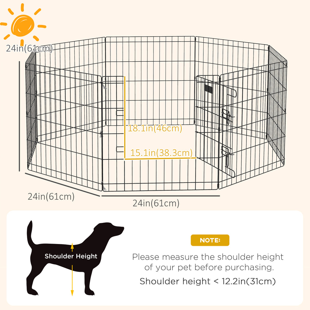 24inch Foldable Metal Exercise Pet Playpen Yard Dog Puppy Kennel Cage 8 Panel - view 2
