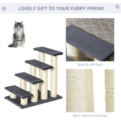 Cat Trees 4 Tier Pet Stairs Dog Cat 4 Steps Kitty Scatching Post Cat Scratch - view 3