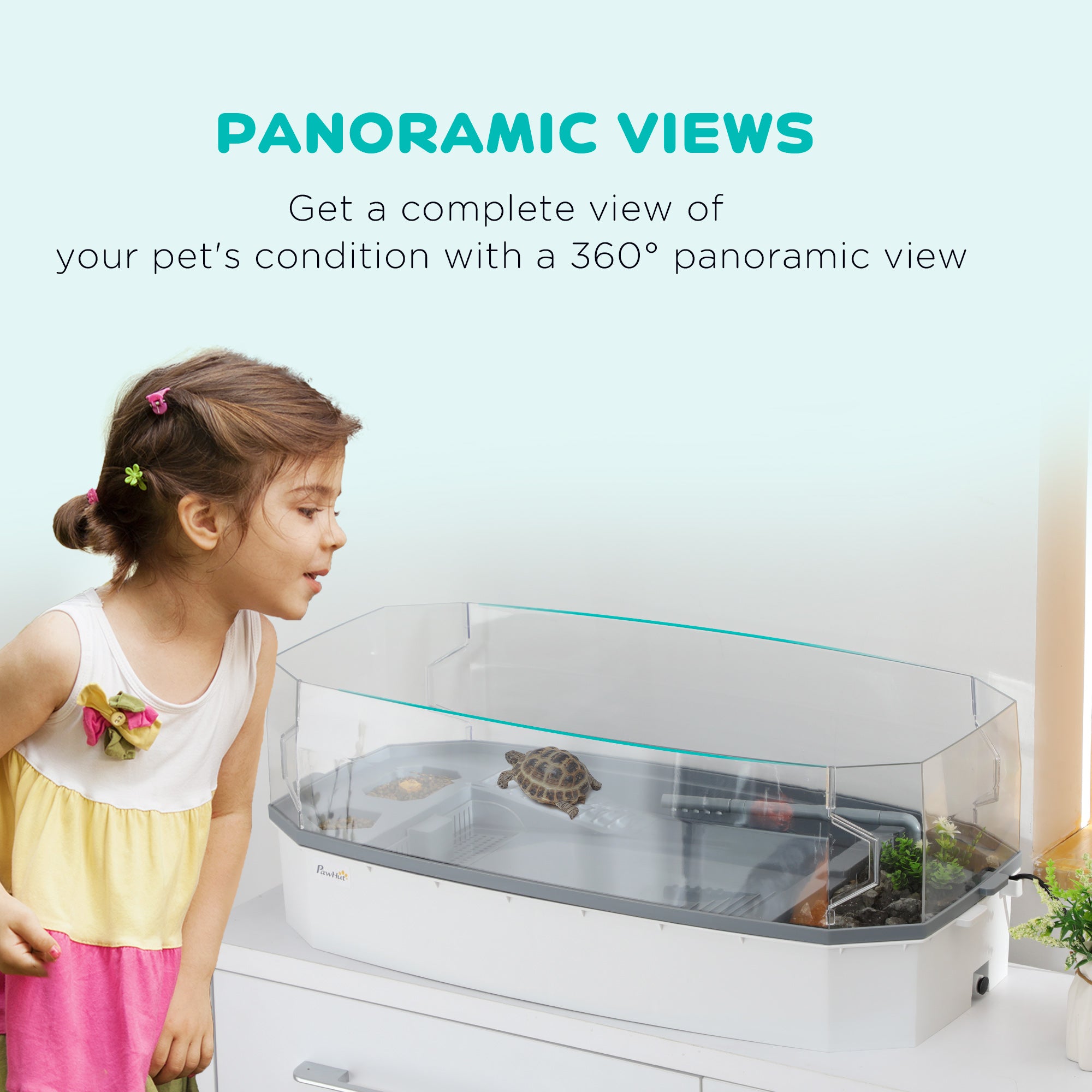 Turtle Tank Kit, Turtle Aquarium with Basking Platform, Water Pump, Filter - view 6