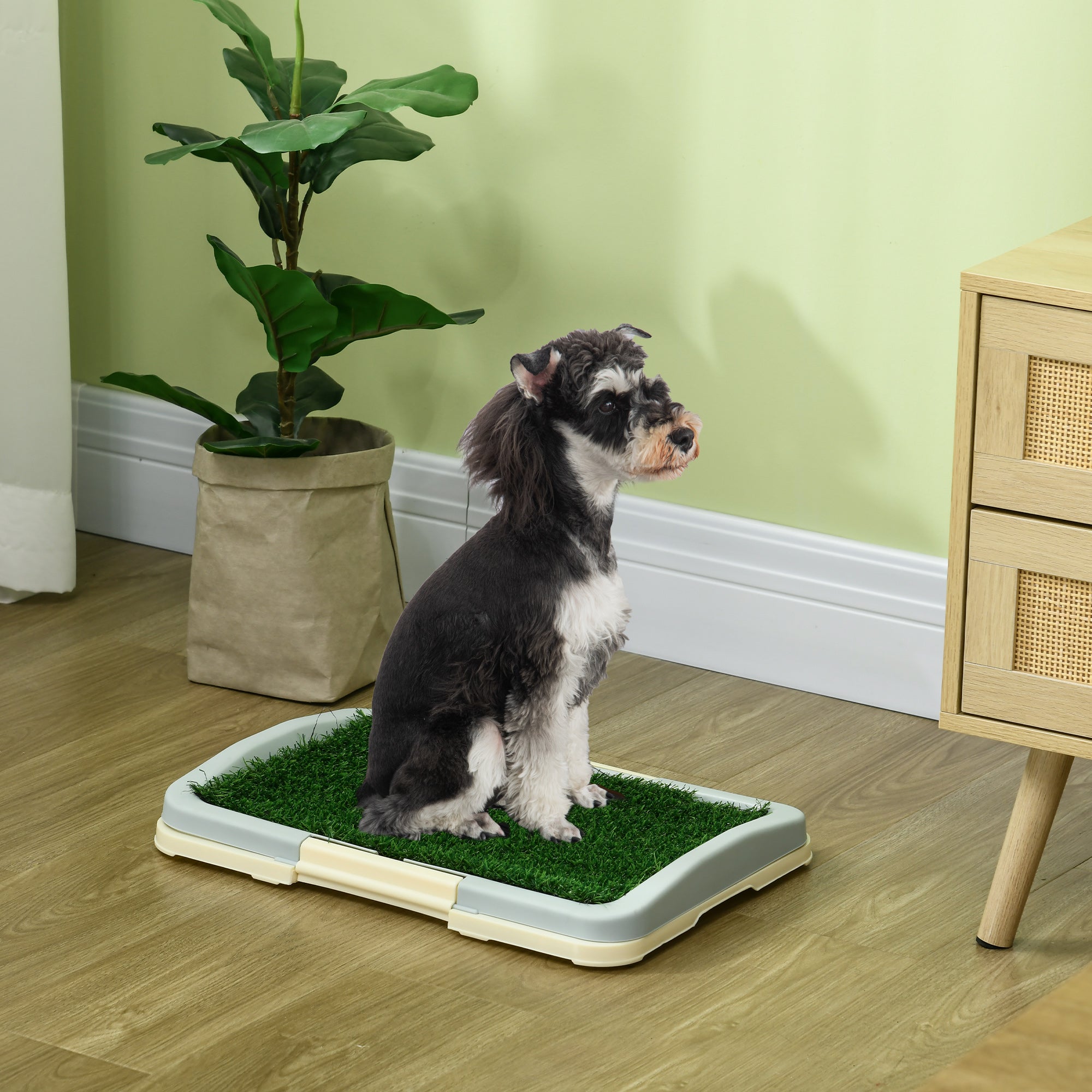 Puppy Training Pad, Indoor Portable Puppy Pad, with Artificial Grass, Grid - view 7