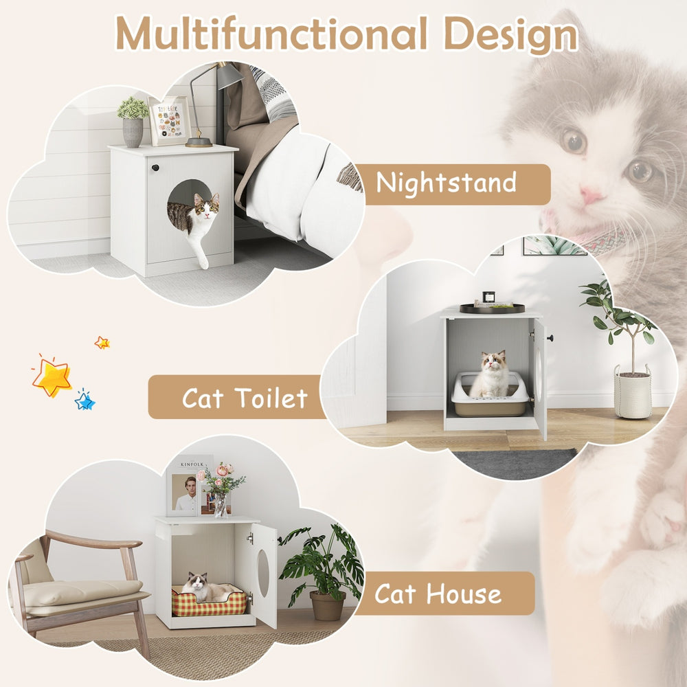 Modern Cat Litter Box Enclosure for Small to Large Cats Cat House - view 6