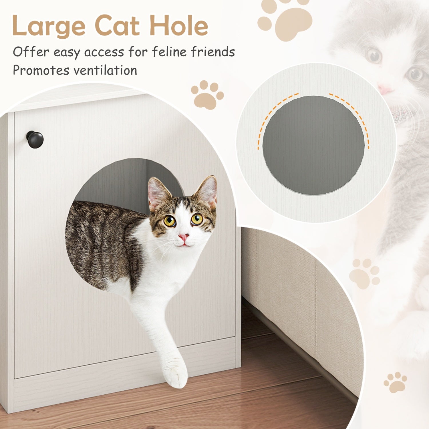 Modern Cat Litter Box Enclosure for Small to Large Cats Cat House - view 7