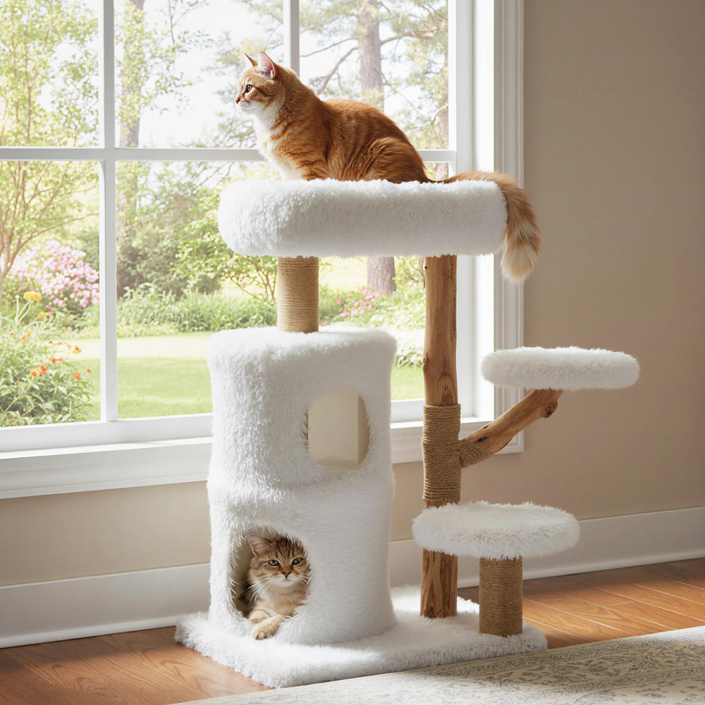 Modern Cat Tree for Indoor Cats 30.5 Cat Tower with Real Solid Wood Branches - view 3