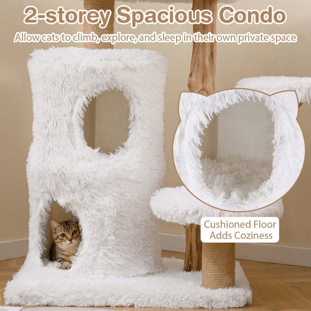 Modern Cat Tree for Indoor Cats 30.5 Cat Tower with Real Solid Wood Branches - view 6