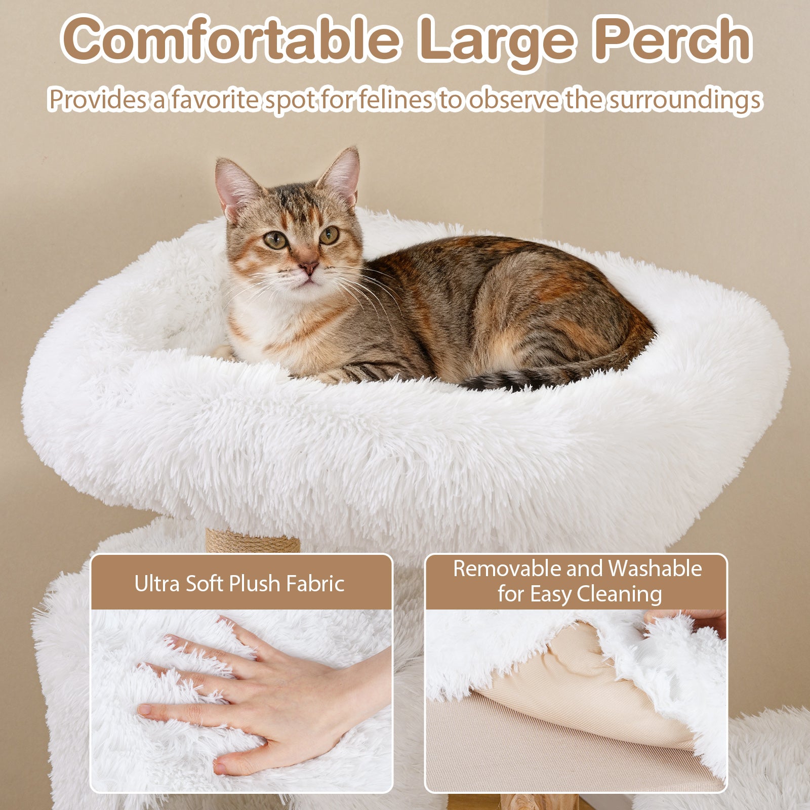 Modern Cat Tree for Indoor Cats 30.5 Cat Tower with Real Solid Wood Branches - view 7