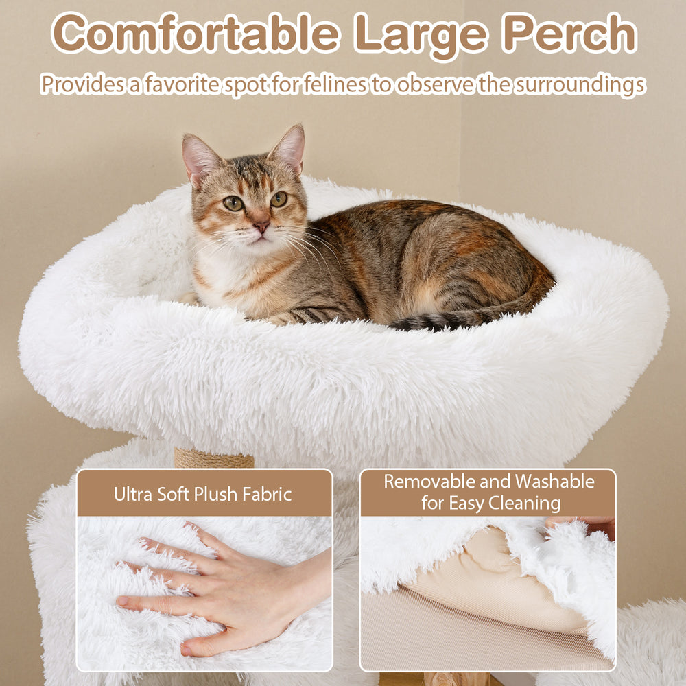 Modern Cat Tree for Indoor Cats 30.5 Cat Tower with Real Solid Wood Branches - view 7