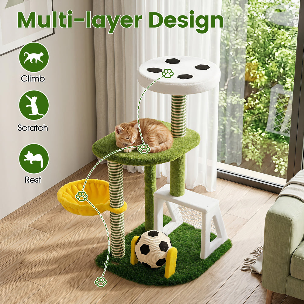 Modern Cat Tree for Indoor Kittens Multi-level Cat Tower with Perches - view 6