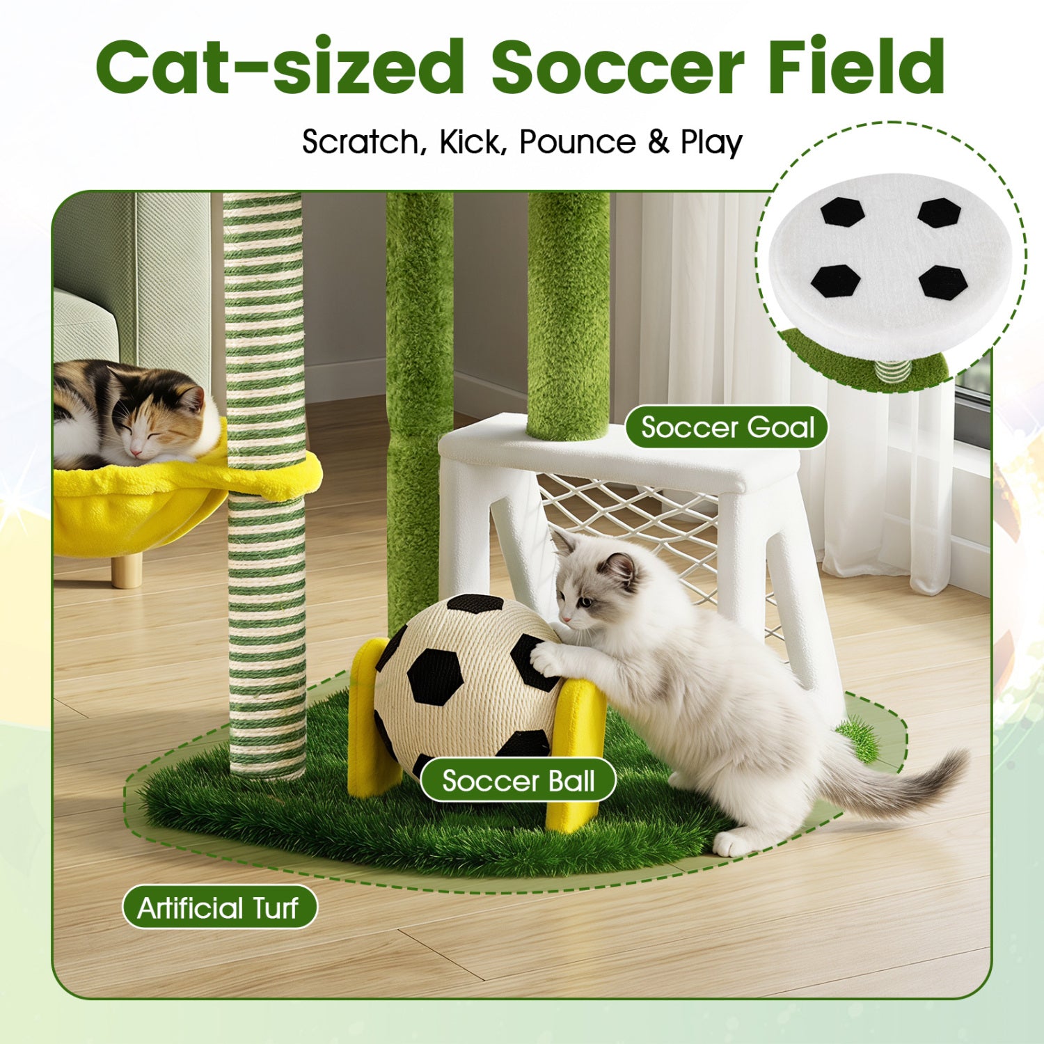 Modern Cat Tree for Indoor Kittens Multi-level Cat Tower with Perches - view 7
