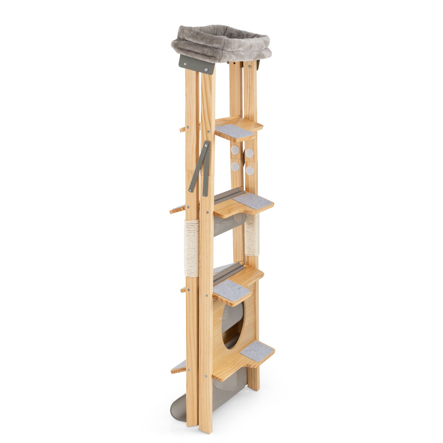 Modern Wooden Cat Tree Foldable Cat Climbing Furniture - view 6